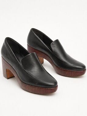 Vince.‎ Narissa Black Genuine Butter Soft Leather Wood Style Clogs Size 10